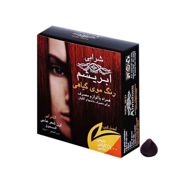  رنگ موی گیاهی شرابی ابریشم